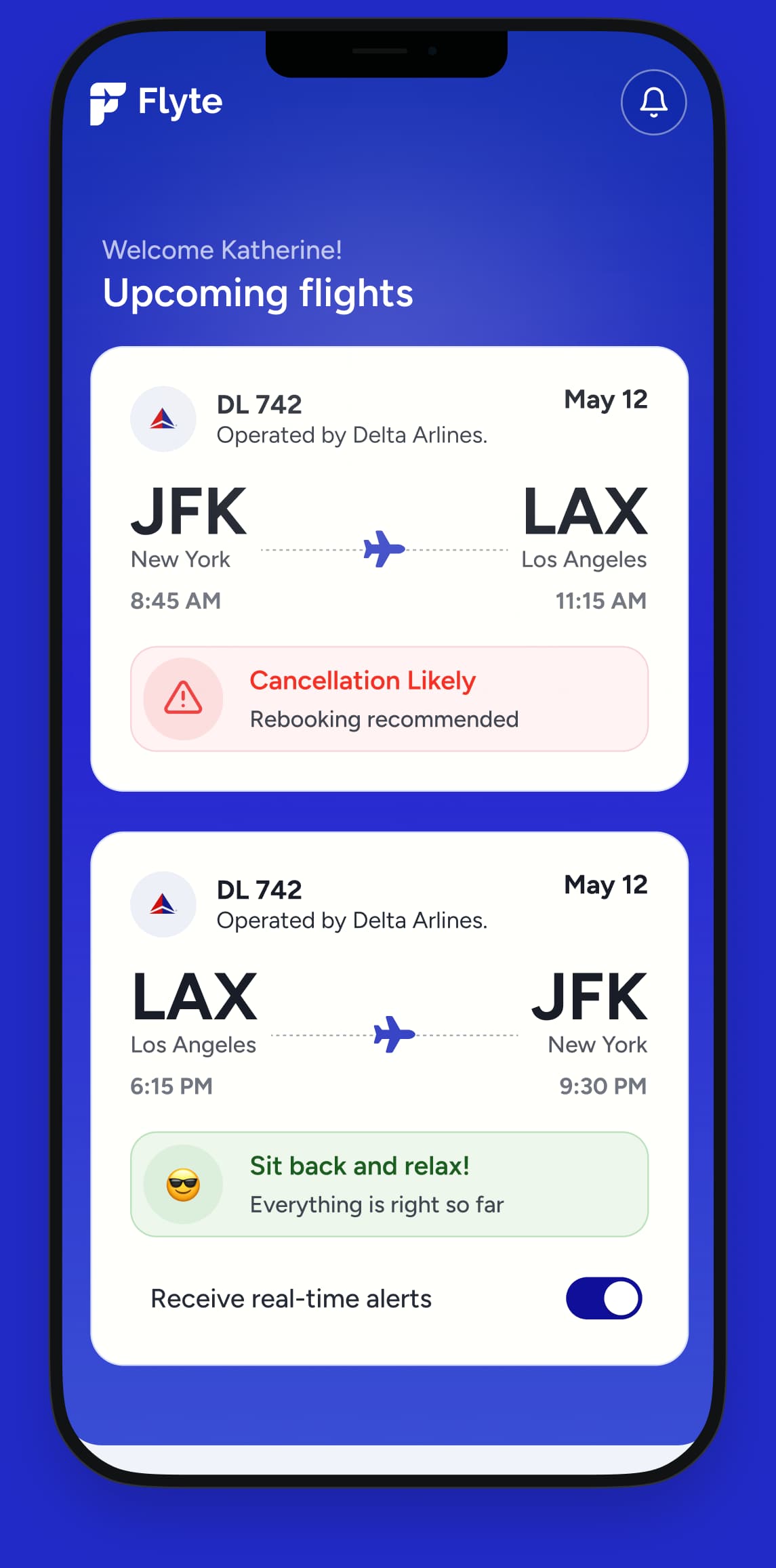 Flyte upcoming flights