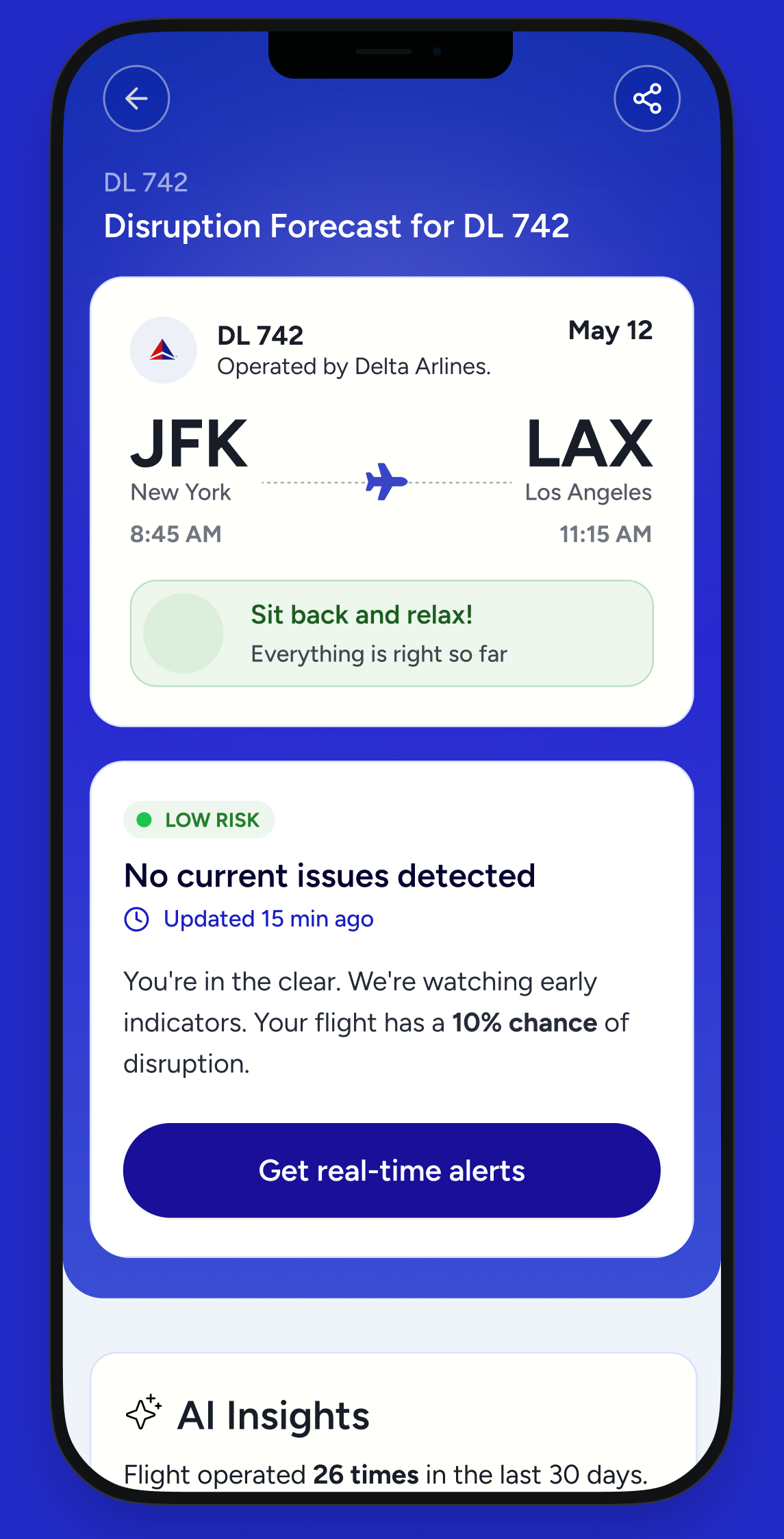 Low-risk flight forecast and recommendation