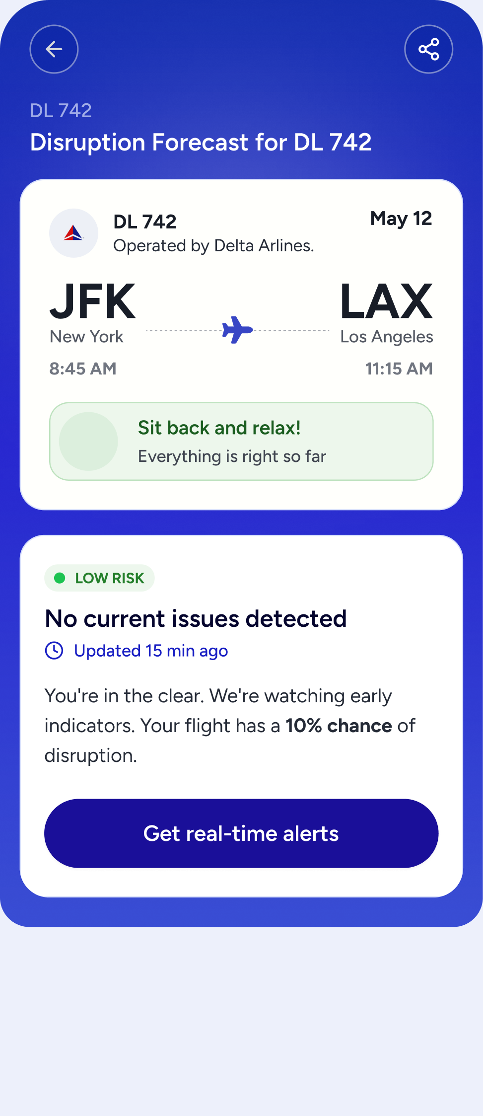 Reassure: flight disruption forecast