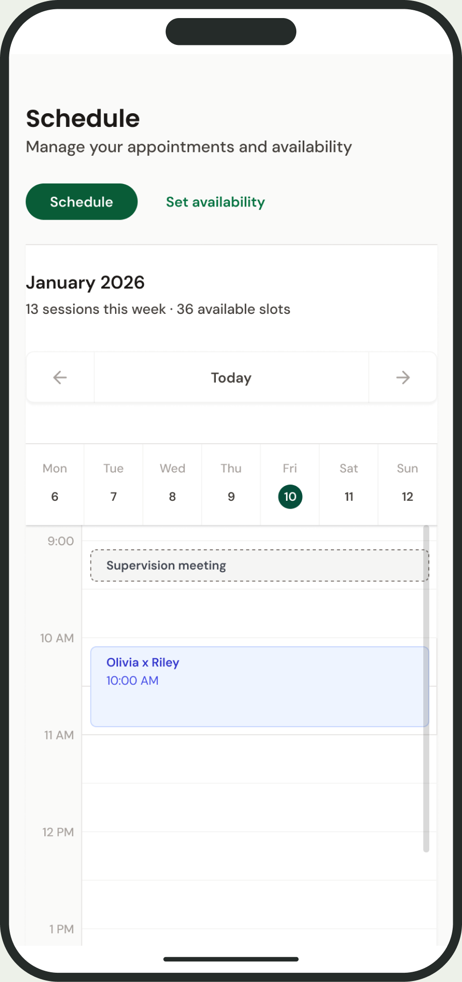 Mobile schedule