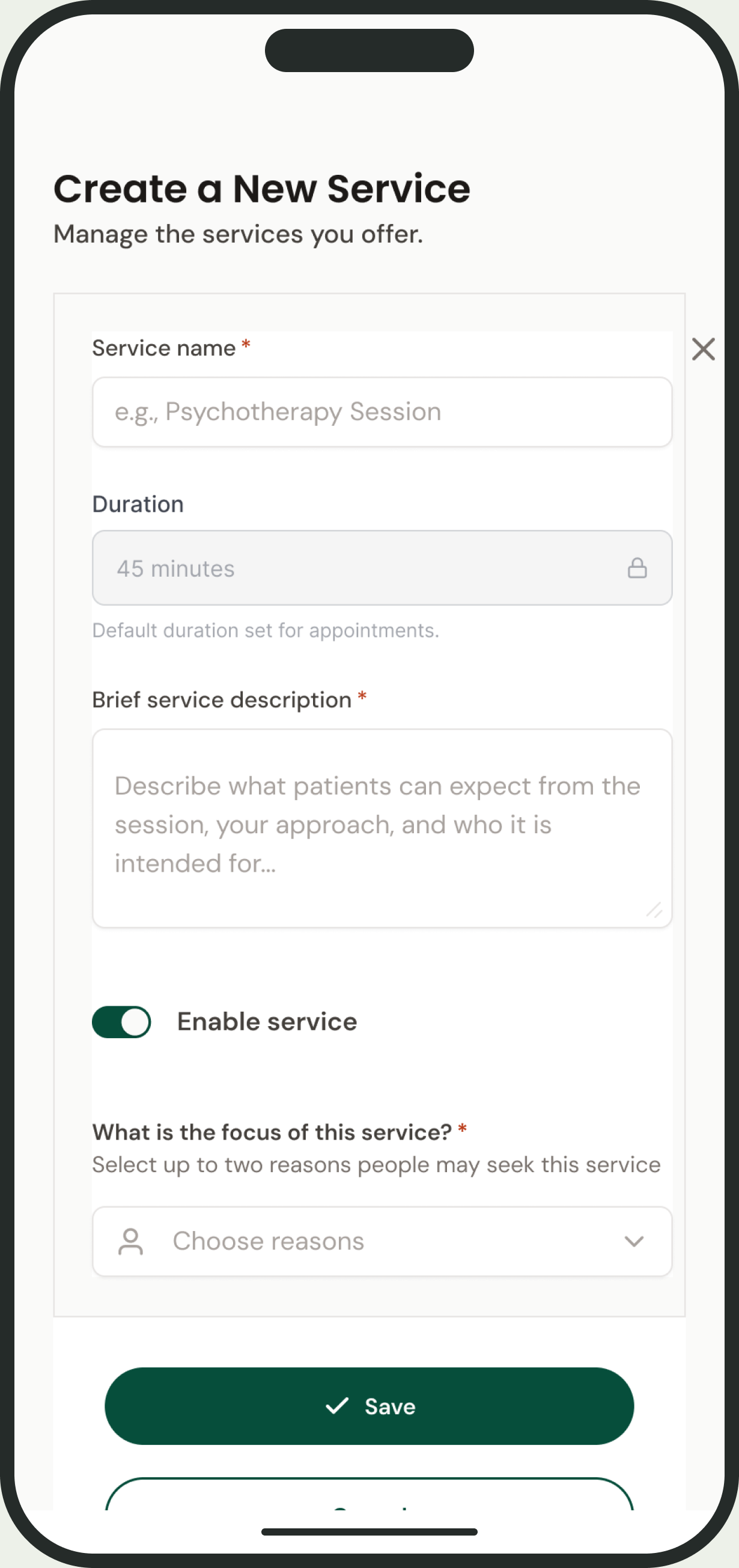 Mobile service editing