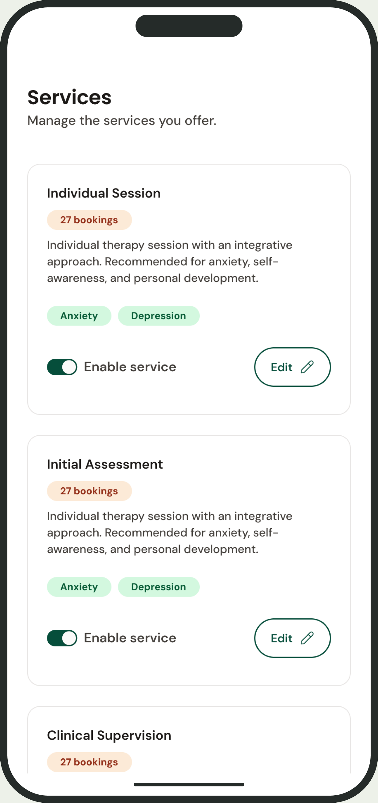 Mobile service management