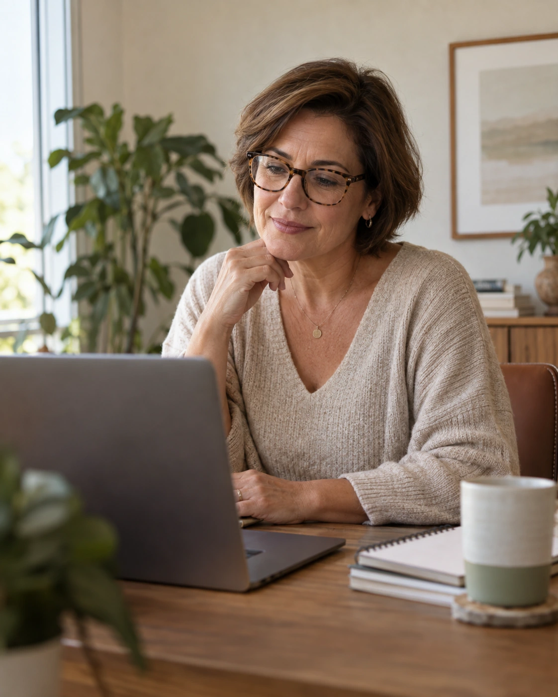 Therapist working on a laptop